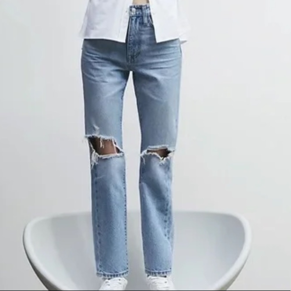 Madewell Perfect Vintage Straight Jeans High Rise Light Wash Size 30